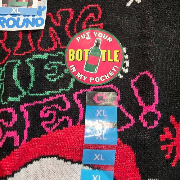 NWT Rockin' Around Christmas Sweater Santa Claus BYOB Pocket Sz XL Holiday - Picture 5 of 14